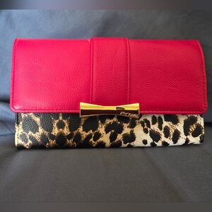 NWOT Betsey Johnson Trifold Leopard Wallet